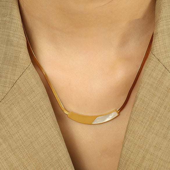 Wholesale 316L Stainless Steel Necklace Electroplated Scalloped Shell Design Fashion Item For Women