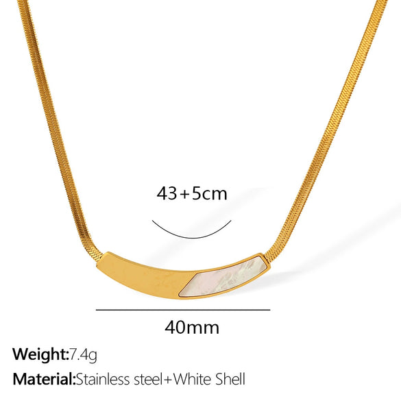 Wholesale 316L Stainless Steel Necklace Electroplated Scalloped Shell Design Fashion Item For Women