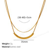Wholesale 316L Stainless Steel Necklace Geometric Style Double Layer Bead Chain Stacked Electroplated For Women