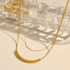 Wholesale 316L Stainless Steel Necklace Geometric Style Double Layer Bead Chain Stacked Electroplated For Women