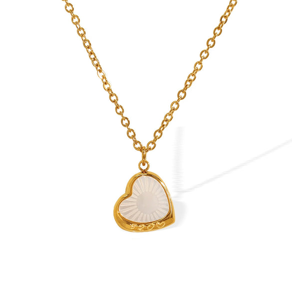 Wholesale 316L Stainless Steel Necklace Love Shell Pendant Women's Electroplated