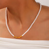 Wholesale 316L Stainless Steel Necklace Retro Light Luxury Style Geometric Pattern Beaded Snake Bone Chain Electroplated