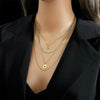 Wholesale Titanium Steel Necklace With Geometric Pattern Four Layer Chain Irregular Round Pendant Electroplated For Women
