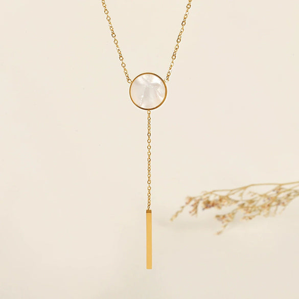 Wholesale Titanium Steel Necklace With Geometric Pattern Gold Inlaid Cold Style Sexy Tassel For Women