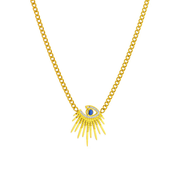 Wholesale Titanium Steel Necklace With Irregular Geometric Pendant And Electroplating Design