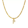Wholesale Titanium Steel Necklace With Mixed Gem Inlay Letter Pendant For Women