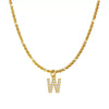 Wholesale Titanium Steel Necklace With Mixed Gem Inlay Letter Pendant For Women