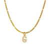 Wholesale Titanium Steel Necklace With Mixed Gem Inlay Letter Pendant For Women