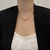 Wholesale Titanium Steel Necklace With Mixed Gem Inlay Letter Pendant For Women
