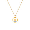 Wholesale Titanium Steel Necklace With Round Eye Pendant Electroplated Simple And Personalized Design For Women