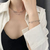 Wholesale Titanium Steel Niche Geometric Overlapping Necklace For Women