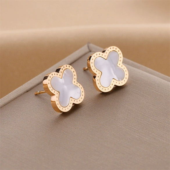 Wholesale Titanium Steel Nonfading Earrings With Geometric Pattern And Electroplating For Women