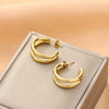 Wholesale Titanium Steel Nonfading Earrings With Geometric Pattern And Electroplating For Women