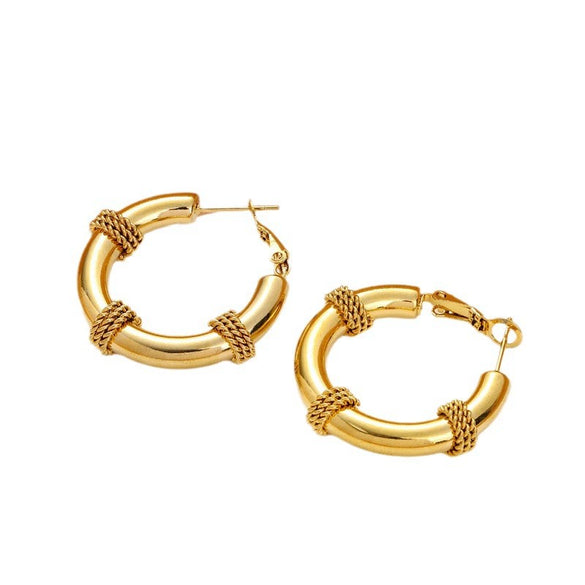 Wholesale Titanium Steel Nonfading Earrings With Geometric Pattern And Electroplating For Women