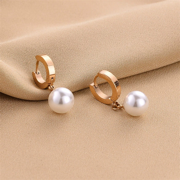 Wholesale Titanium Steel Nonfading Earrings With Geometric Pattern And Electroplating For Women