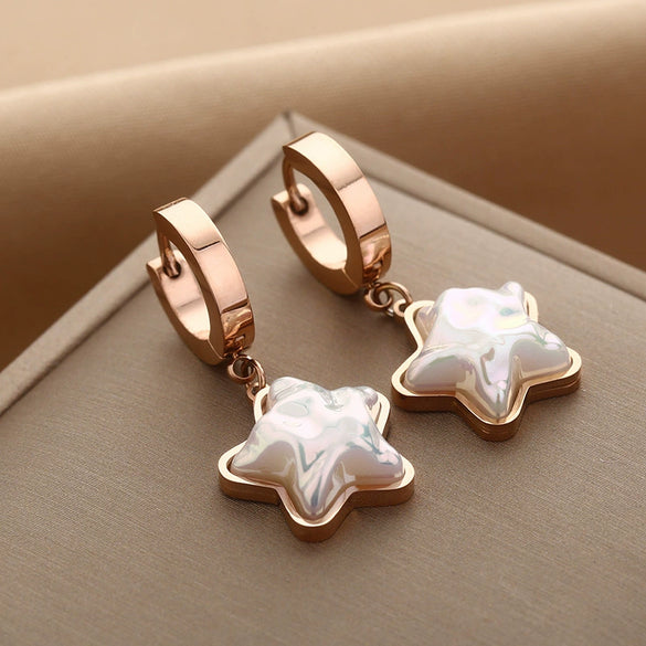 Wholesale Titanium Steel Nonfading Earrings With Geometric Pattern And Electroplating For Women