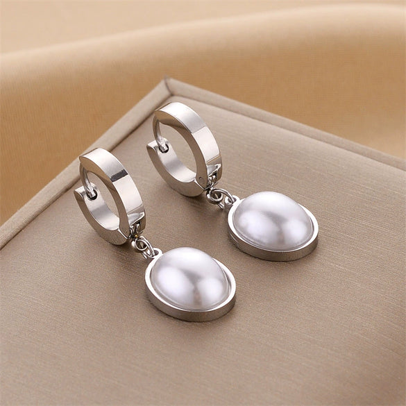 Wholesale Titanium Steel Nonfading Earrings With Geometric Pattern And Electroplating For Women