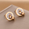 Wholesale Titanium Steel Nonfading Earrings With Geometric Pattern And Electroplating For Women