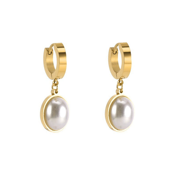 Wholesale Titanium Steel Nonfading Earrings With Geometric Pattern And Electroplating For Women