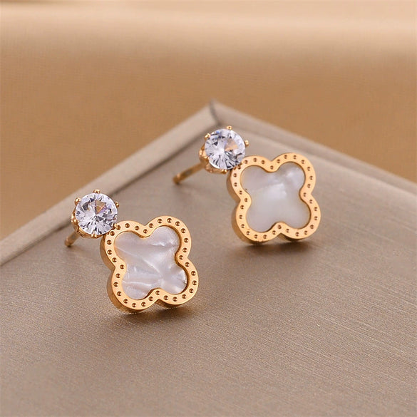 Wholesale Titanium Steel Nonfading Earrings With Geometric Pattern And Electroplating For Women