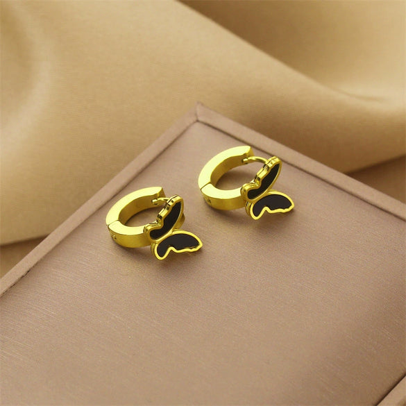 Wholesale Titanium Steel Nonfading Earrings With Geometric Pattern And Electroplating For Women