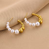 Wholesale Titanium Steel Nonfading Earrings With Geometric Pattern And Electroplating For Women