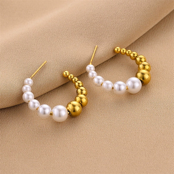 Wholesale Titanium Steel Nonfading Earrings With Geometric Pattern And Electroplating For Women