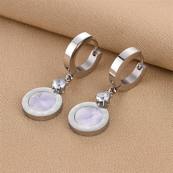 Wholesale Titanium Steel Nonfading Earrings With Geometric Pattern And Electroplating For Women