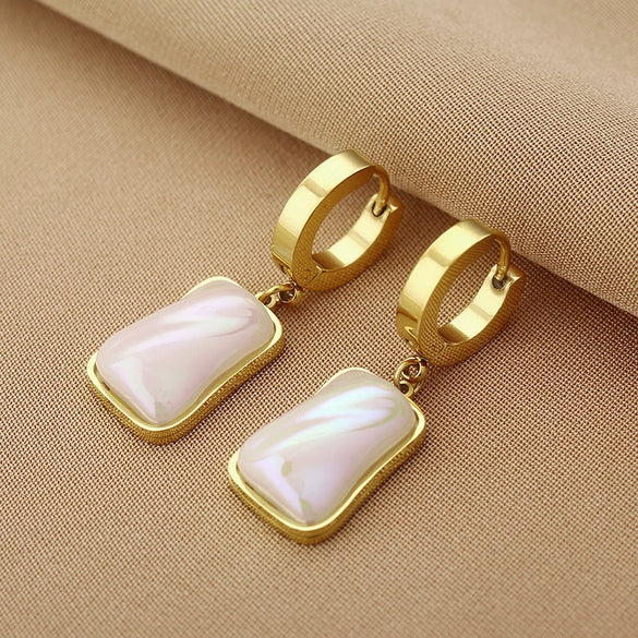 Wholesale Titanium Steel Nonfading Earrings With Geometric Pattern And Electroplating For Women
