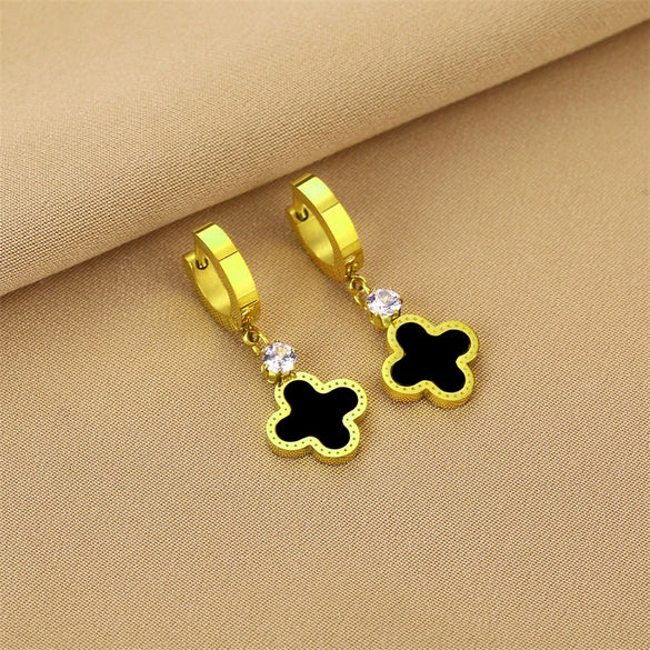 Wholesale Titanium Steel Nonfading Earrings With Geometric Pattern And Electroplating For Women