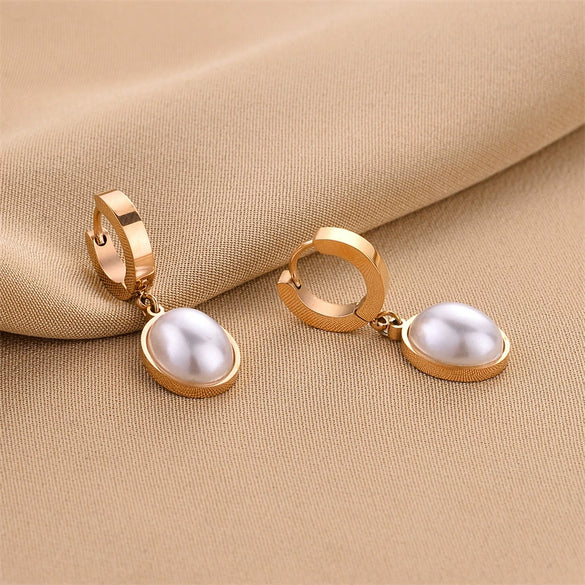 Wholesale Titanium Steel Nonfading Earrings With Geometric Pattern And Electroplating For Women
