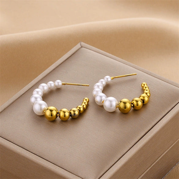 Wholesale Titanium Steel Nonfading Earrings With Geometric Pattern And Electroplating For Women