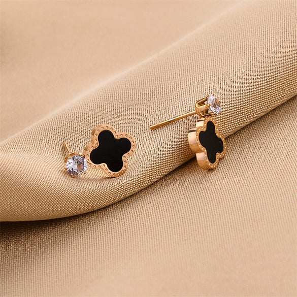 Wholesale Titanium Steel Nonfading Earrings With Geometric Pattern And Electroplating For Women