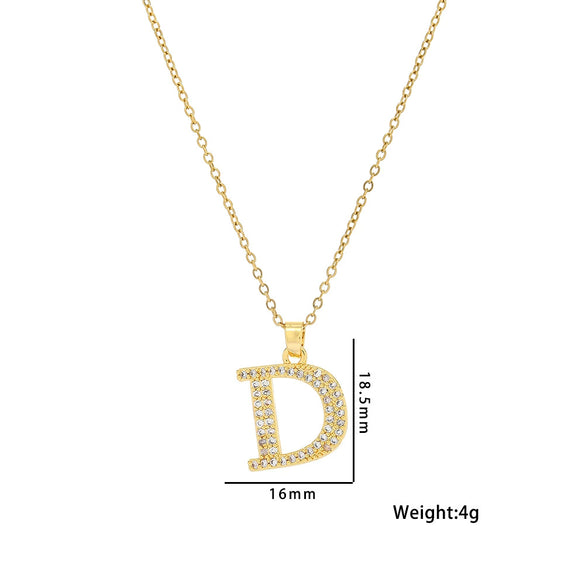 Wholesale Titanium Steel Ochain Necklace With Letter D Light Luxury Niche Design Electroplated