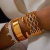 Wholesale 316L Stainless Steel Open Bracelet Simple Geometric Style 18K Gold Plated Jewelry For Women