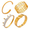 Wholesale 316L Stainless Steel Open Bracelet Simple Geometric Style 18K Gold Plated Jewelry For Women