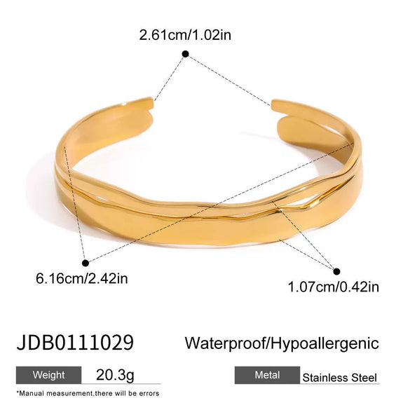 Wholesale Titanium Steel Open Bracelet With Geometric Style And Electroplating Treatment