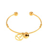 Wholesale 316L Stainless Steel Open Bracelet With Robot Cat Bell Creative And Popular Electroplated