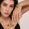 Wholesale 316L Stainless Steel Open Bracelet With Robot Cat Bell Creative And Popular Electroplated