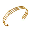 Wholesale Titanium Steel Open Bracelet With Stars Moon Hollow Design Retro Geometric 18K Gold Plated Jewelry