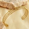 Wholesale Titanium Steel Open Bracelet With Stars Moon Hollow Design Retro Geometric 18K Gold Plated Jewelry