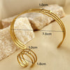 Wholesale Titanium Steel Open Bracelet With Stars Moon Hollow Design Retro Geometric 18K Gold Plated Jewelry