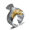 Wholesale Titanium Steel Open Free Eagle Ring With Oil Treatment For Men And Women