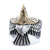 Wholesale Titanium Steel Open Free Eagle Ring With Oil Treatment For Men And Women