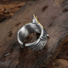 Wholesale Titanium Steel Open Free Eagle Ring With Oil Treatment For Men And Women