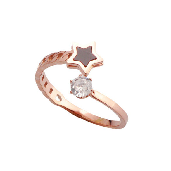 Wholesale Titanium Steel Open Ring For Couples Dropshaped Electroplated Fashion Jewelry