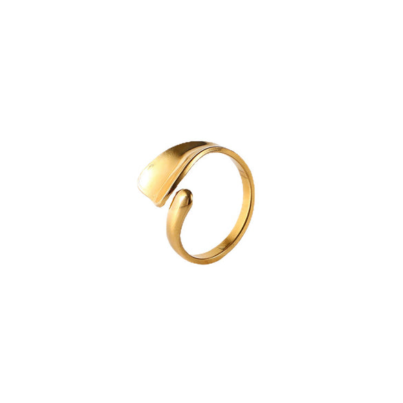 Wholesale Titanium Steel Open Ring For Women With Geometric Design 18K Gold Plated