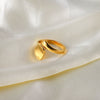 Wholesale Titanium Steel Open Ring For Women With Geometric Design 18K Gold Plated