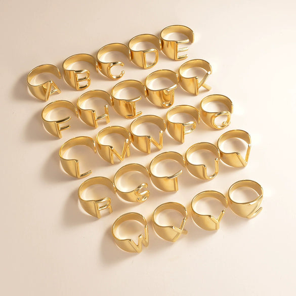 Wholesale Titanium Steel Open Ring Jewelry With Letters Numbers And Text Electroplated