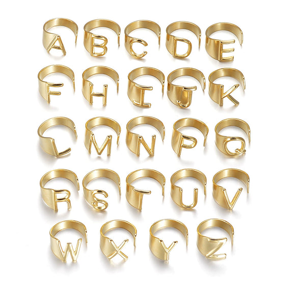 Wholesale Titanium Steel Open Ring Jewelry With Letters Numbers And Text Electroplated